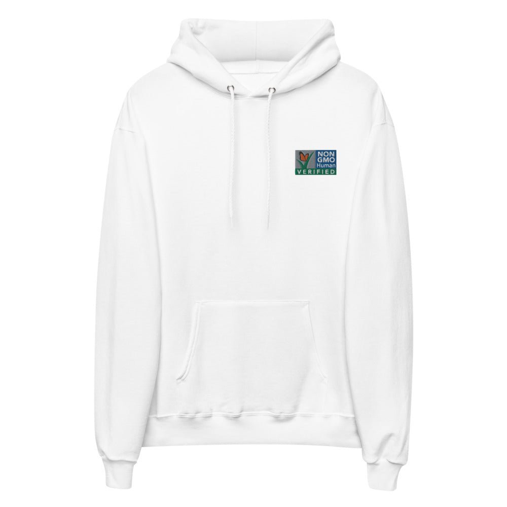 Non GMO Verified Embroidered Unisex fleece hoodie