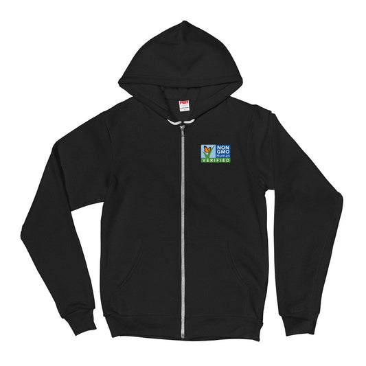 Non Gmo Verified Zip Up Hoodie sweater