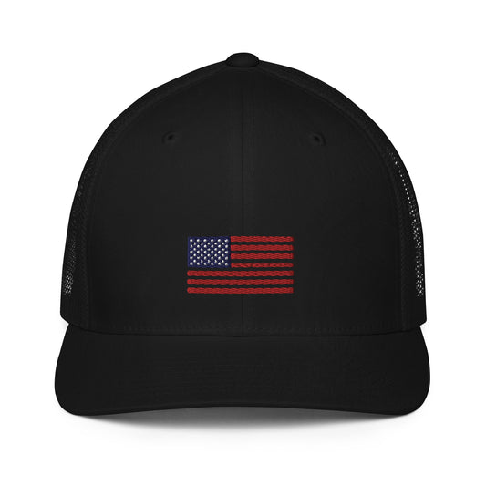 Americian Flag Closed-back trucker cap