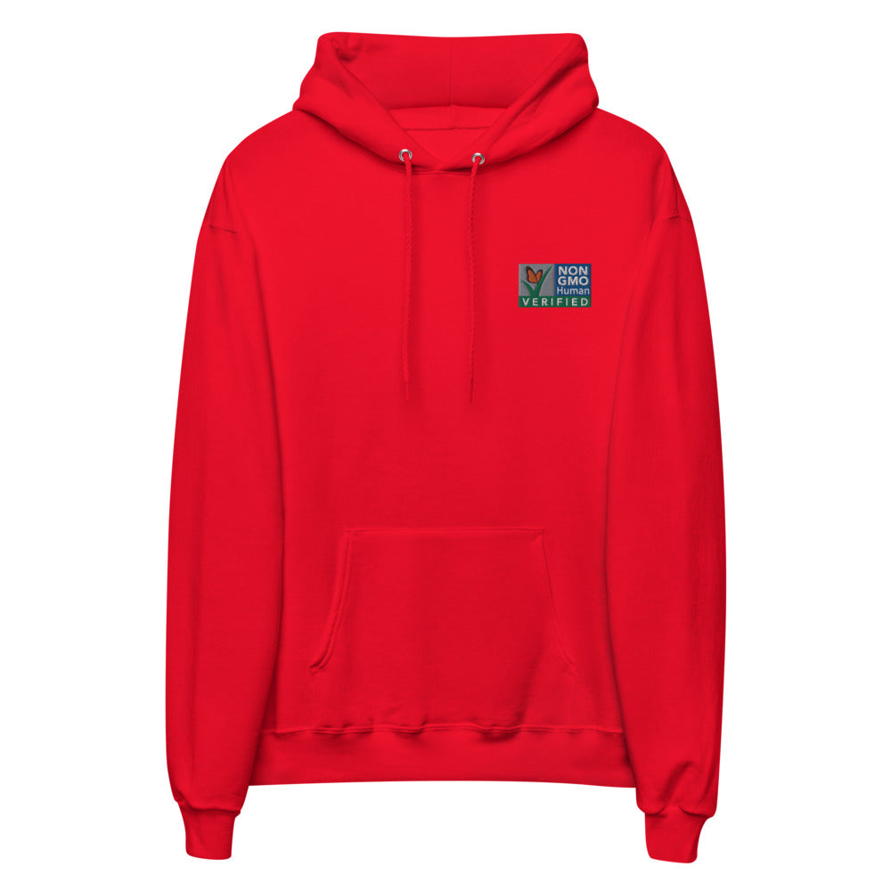 Non GMO Verified Embroidered Unisex fleece hoodie