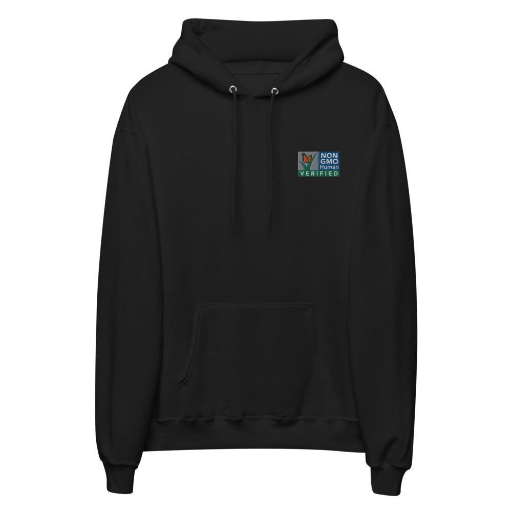 Non GMO Verified Embroidered Unisex fleece hoodie